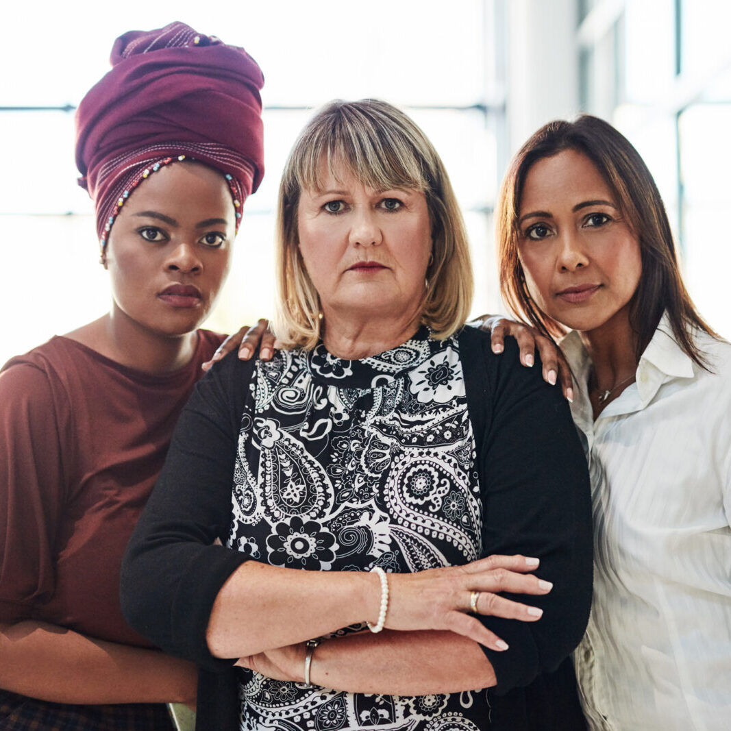Portrait of a group of confident businesswomen standing together in an office Powerful women achieving extraordinary results